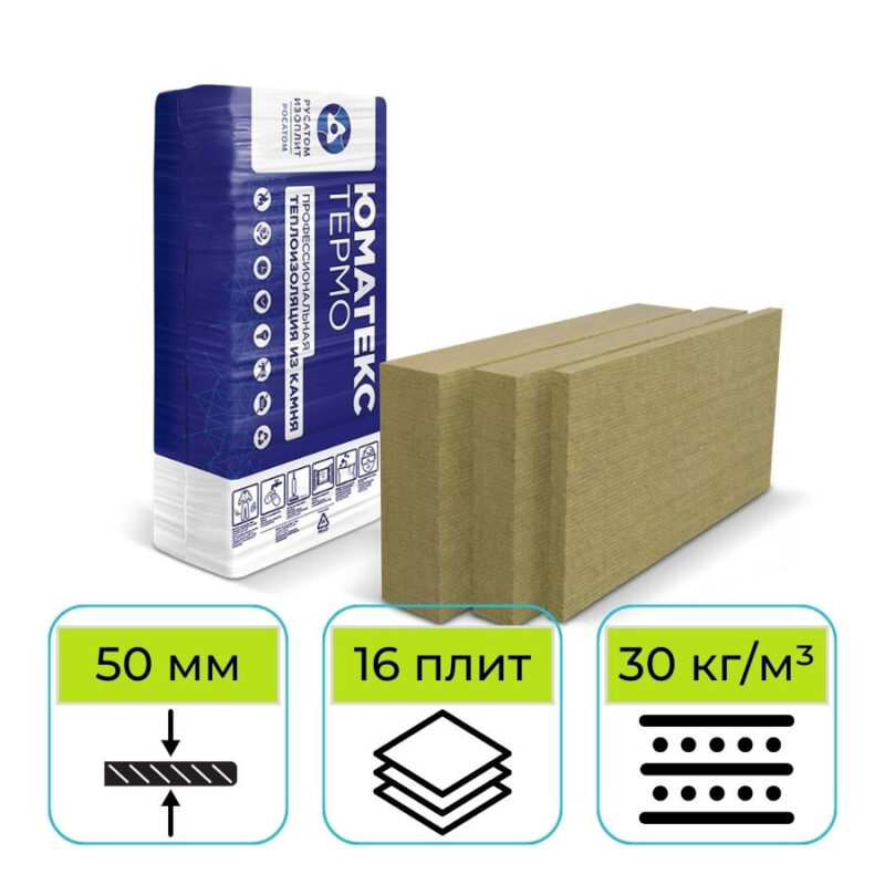 Утеплитель минеральная вата  универсальная плита Smart 50 610*1220  ВР/24 16ХL (11,91м2)